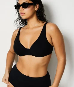 Etam Underwired Triangle Bikini Top BLACK Cheap