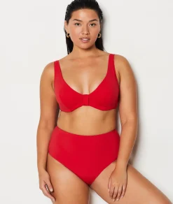 Etam Underwi Triangle Bikini Top RED Shop