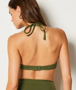 Etam Underwired Triangle Bikini Top KAKI Discount
