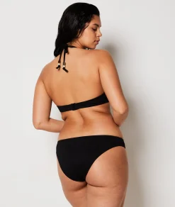 Etam Underwired Triangle Textured Bikini Top BLACK Fashion