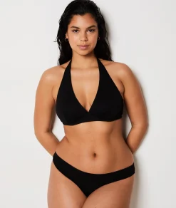 Etam Underwired Triangle Textured Bikini Top BLACK Fashion