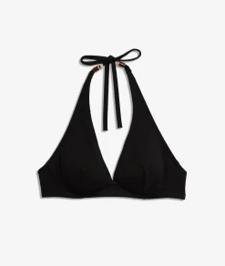 Etam Underwired Triangle Textured Bikini Top BLACK Fashion