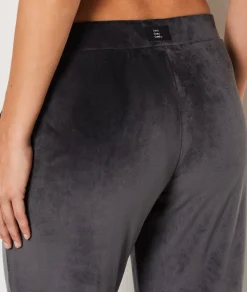 Etam Velvet Pyjama Trousers ANTHRACITE Flash Sale