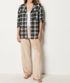 Etam Velvet Pyjama Trousers TAUPE Shop