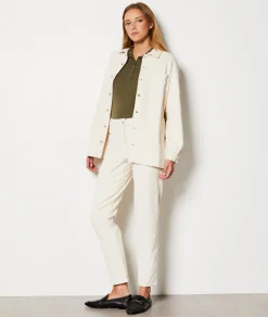 Etam Veste boutonnée cotelé BLANC Clearance