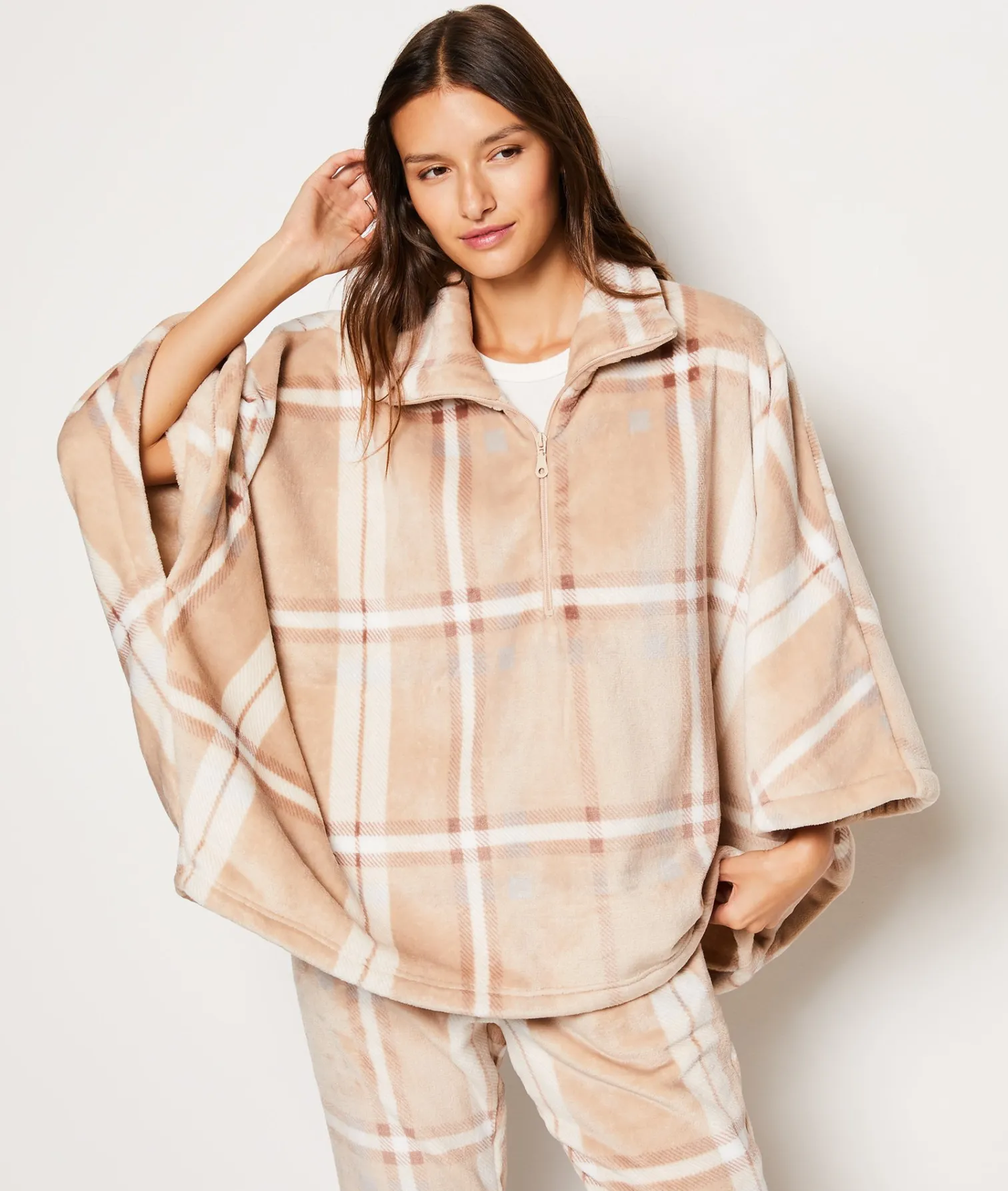 Etam Veste de pyjama à carreaux SABLE Clearance