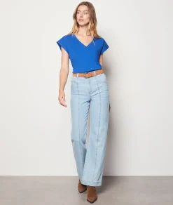 Etam V-neck T-shirt 100% Organic Cotton ECRU Hot