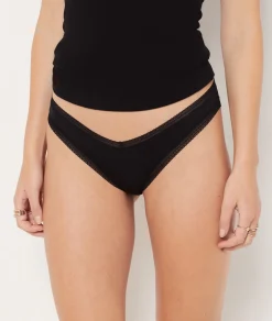 Etam V-shape Brief in Microfiber and Lace BLACK Flash Sale