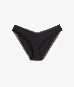 Etam V-shape Brief in Microfiber and Lace BLACK Flash Sale