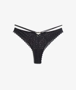 Etam V-shape Lace Tanga BLACK Online