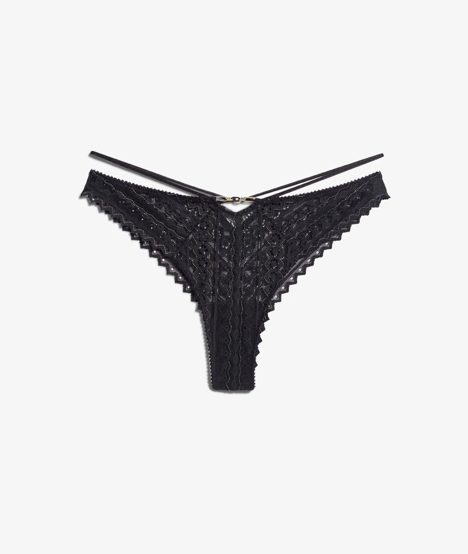 Etam V-shape Lace Tanga BLACK Online
