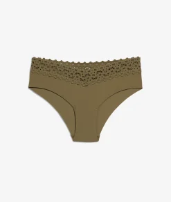 Etam V-shape Microfiber and Lace Hipster KHAKI Store