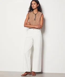 Etam Wide Cut Jeans WHITE Cheap
