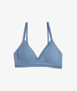 Etam Wireless Cotton Triangle Bra DENIMJEANS Fashion
