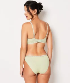 Etam Wireless Lightly Lined Bra in Cotton CLAY Cheap