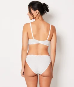 Etam Wireless Lightly Lined Demi Bra in Cotton GRISCLAIR Discount