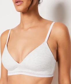 Etam Wireless Lightly Lined Demi Bra in Cotton GRISCLAIR Discount