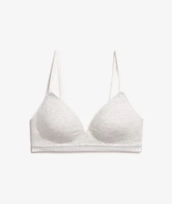 Etam Wireless Lightly Lined Demi Bra in Cotton GRISCLAIR Discount