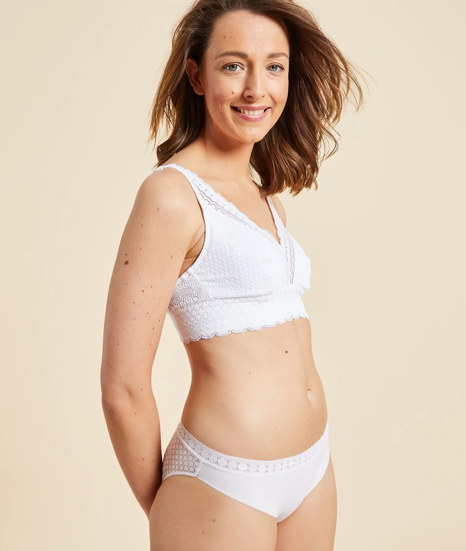 Etam Wireless Post-Mastectomy Triangle Bra WHITE Discount