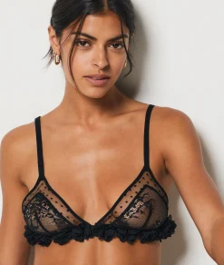 Etam Wireless Triangle Bra BLACK Online