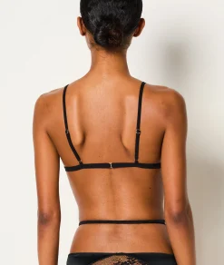 Etam Wireless Triangle Bra in French Lace BLACK Store