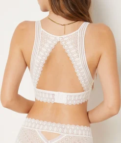 Etam Wireless Triangle Bra in Lace PEARL Outlet