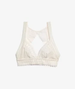 Etam Wireless Triangle Bra in Lace PEARL Outlet
