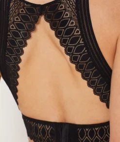 Etam Wireless Triangle Bra in Lace BLACK Online