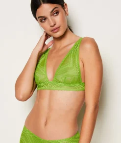 Etam Wireless Triangle Scarf Bra GREENBACKGROUNDPRINT Shop