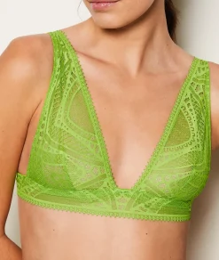 Etam Wireless Triangle Scarf Bra GREENBACKGROUNDPRINT Shop