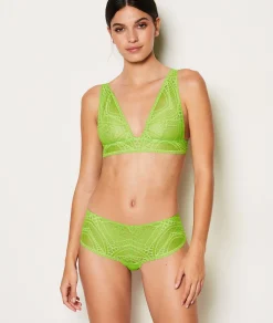 Etam Wireless Triangle Scarf Bra GREEN New