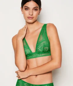 Etam Wireless Triangle Scarf Bra BLUEGREEN Outlet